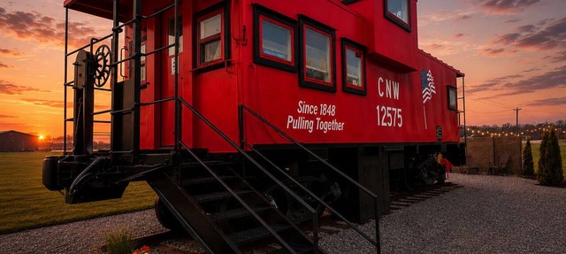 Authentic Train Caboose with Loft & Firepit Near Elephant Rocks in Fredericktown
