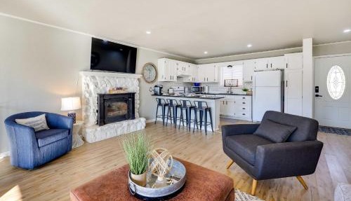 Deck, Dock, Fire Pit: Grand Lake Lakefront Home in Jay