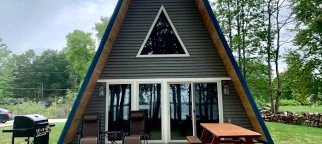 Lakefront A-Frame with Lofted Interior Ideal for Outdoor Activities in Michigan in Au Gres