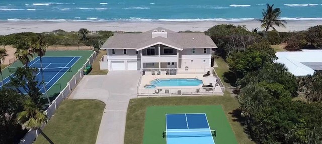 Private Oceanfront Estate Pickleball court Pool Spa Golden Sands® Pearl in Indialantic