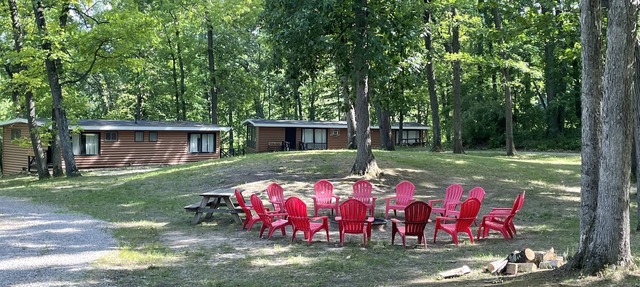 Rustic cabins in secluded campground with lake access and woods to wander in. in Tipton