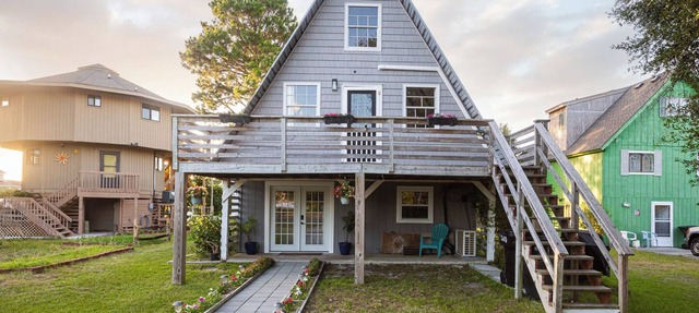 The A-Frame. Canal front home in Colington Habour in Kill Devil Hills